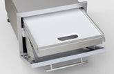 Sunstone Designer Series - 13" Tilt-out Paper Towel, Cutlery Drawer & Cutting Board Combo with a focus on the concealed cutlery drawer and adjustable legs for versatile installation.